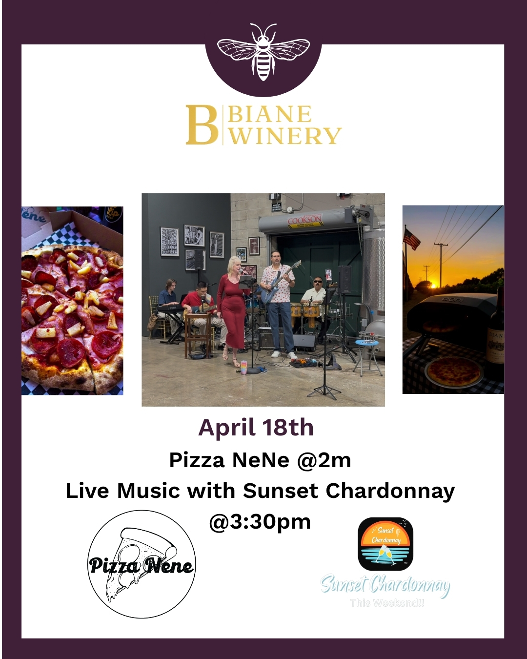 Pizza Nene x Sunset Chardonnay - Food and Live Music